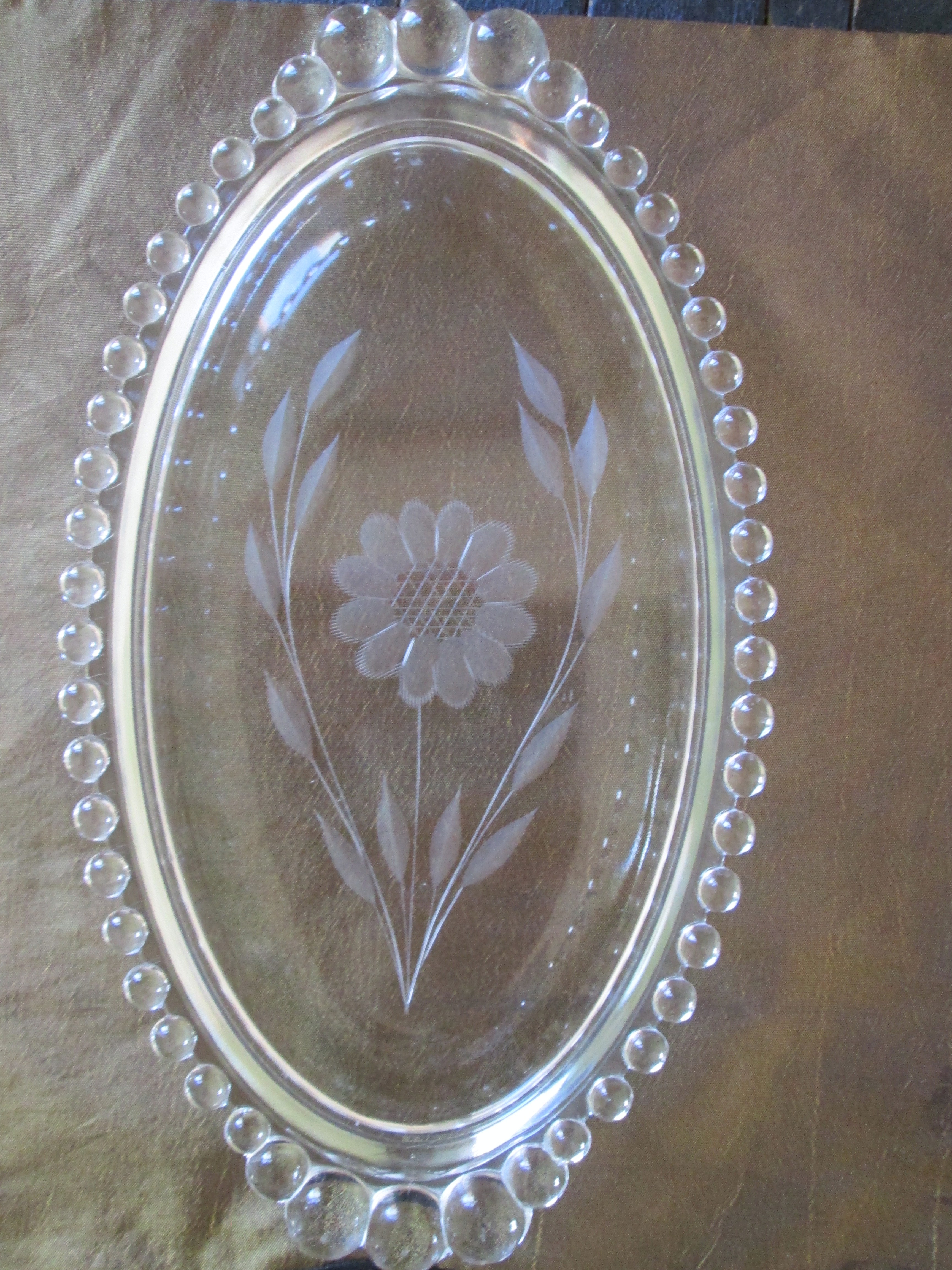 » Imperial Candlewick Tray cut with Hughes’ Corn Flower pattern Granny