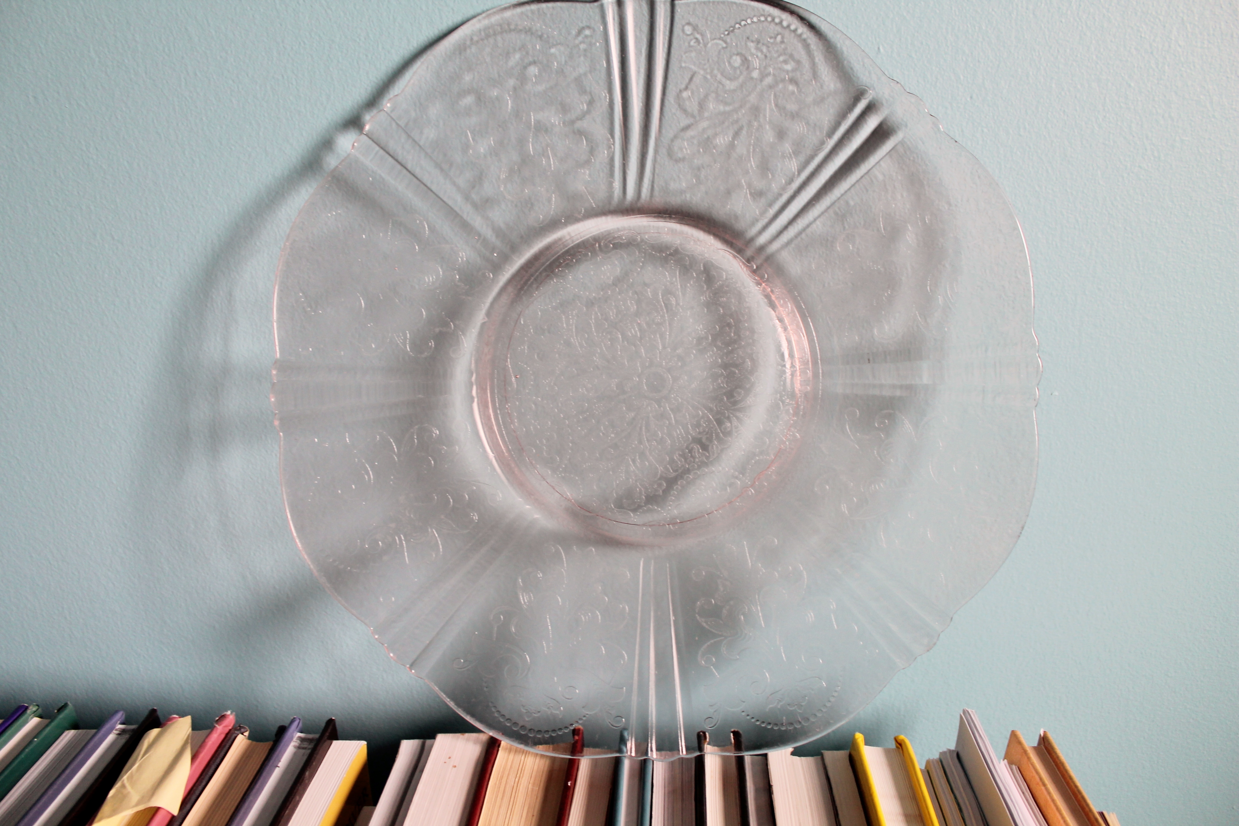 » Macbeth Evans American Sweetheart Pink Platter (1) Granny's Glasses